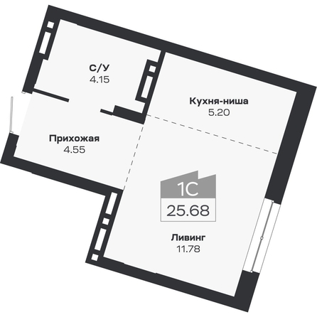 
  Продается 1-комн. квартира 25.68 м², в ЖК Базилик, дом 2. Фото 1.
