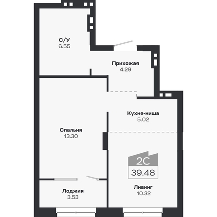 
  Продается 2-комн. квартира, 39.48 м², ЖК Базилик, дом 2
. Фото 1.