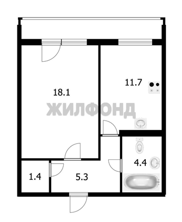 
  Продается 1-комн. квартира, 40.9 м², Зорге ул, д. 90
. Фото 19.