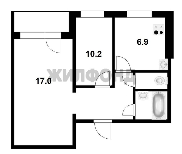 
  Продается 2-комн. квартира, 43.5 м², Комсомольская ул, д. 31
. Фото 6.