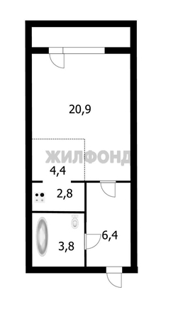 
  Продается студия, 38.3 м², Виталия Потылицына ул, д. 11
. Фото 10.