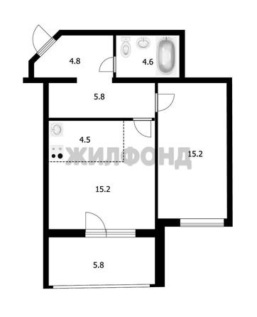 
  Продается 2-комн. квартира, 50.1 м², 3-й микрорайон, д. 15
. Фото 21.
