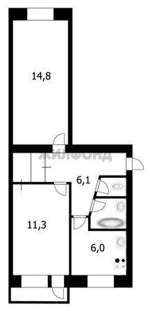 
  Продается 2-комн. квартира, 40.7 м², Фасадная ул, д. 25
. Фото 12.