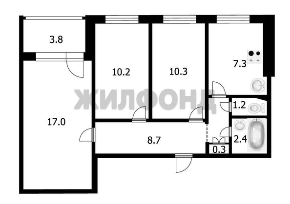 
  Продается 3-комн. квартира, 57.4 м², 9-й Гвардейской Дивизии ул, д. 25
. Фото 9.