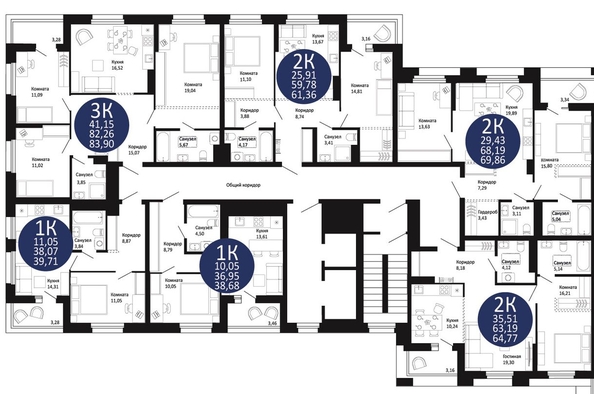
  Продается 3-комн. квартира, 83.9 м², ЖК Первый на Рябиновой
. Фото 1.