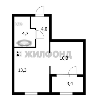 
  Продается 1-комн. квартира, 31.7 м², ЖК Галактика, дом 7  Венера
. Фото 16.