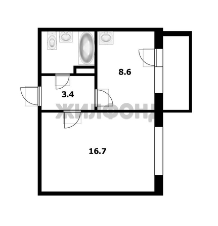 
  Продается 1-комн. квартира, 32.6 м², Колхидская ул, д. 31
. Фото 14.