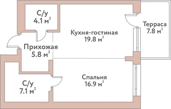 
  Продается 2-комн. квартира 53.7 м², в ЖК Флора и Фауна, 18а. Фото 1.