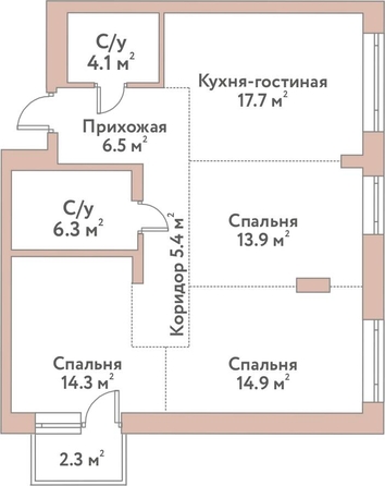 
  Продается 4-комн. квартира 83.1 м², в ЖК Флора и Фауна, 18а. Фото 1.