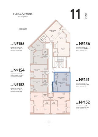 
  Продается 1-комн. квартира 67.4 м², в ЖК Флора и Фауна, 18а. Фото 3.