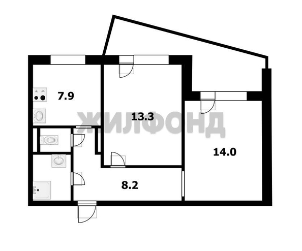 
  Продается 2-комн. квартира, 47 м², Троллейная ул, д. 18
. Фото 2.