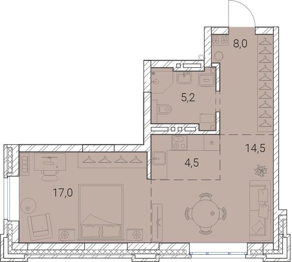 
  Продается 1-комн. квартира, 49.2 м², ЖК Тайм Сквер
. Фото 19.