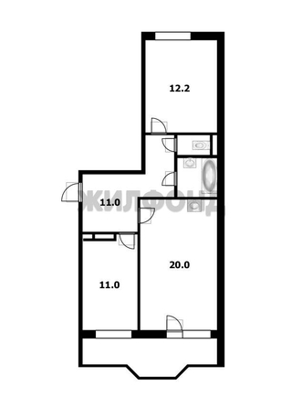 
  Продается 2-комн. квартира, 58.6 м², Гребенщикова ул, д. 5
. Фото 24.