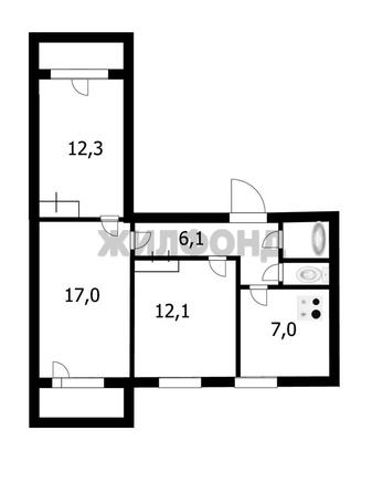 
  Продается 3-комн. квартира, 61.8 м², Комсомольская ул, д. 4
. Фото 17.