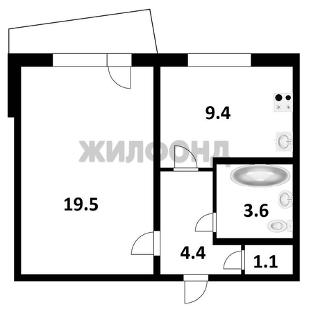 
  Продается 1-комн. квартира, 38.1 м², 2-й (4 мкр.) кв-л, д. 202
. Фото 9.