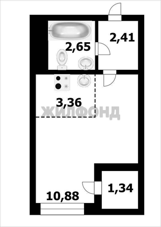 
  Продается студия, 22 м², Одоевского ул, д. 1/7
. Фото 4.