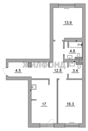 
  Продается 3-комн. квартира, 72.7 м², ЖК Никольский, дом 4
. Фото 19.