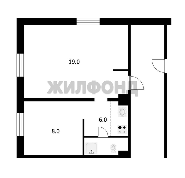 
  Продается 2-комн. квартира, 33 м², Титова ул, д. 7
. Фото 16.