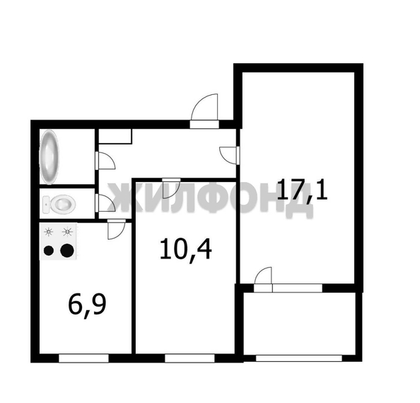 
  Продается 2-комн. квартира, 45.3 м², Дачная ул, д. 21/4
. Фото 17.