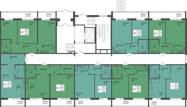 
  Продается 2-комн. квартира, 39.2 м², ЖК Родина, дом 4
. Фото 16.