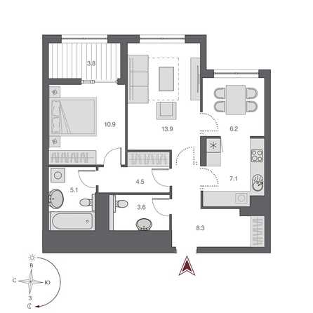 
  Продается 2-комн. квартира, 60.7 м², ЖК Дом Нобель
. Фото 1.