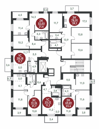 
  Продается 3-комн. квартира, 78.91 м², ЖК Скандинавские кварталы, дом 1
. Фото 1.