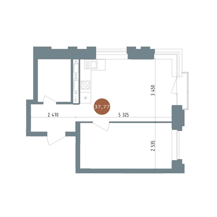 
  Продается 2-комн. квартира, 37.77 м², ЖК 19/56 Кварталы Телецентра, сек 4
. Фото 1.