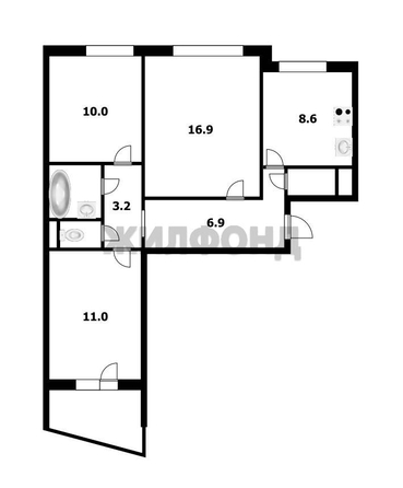 
  Продается 3-комн. квартира, 61.4 м², Земнухова ул, д. 5/1
. Фото 17.
