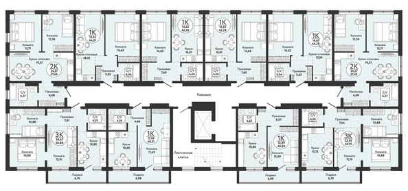 
  Продается 1-комн. квартира, 40.51 м², ЖК Одоевский, дом 4
. Фото 1.
