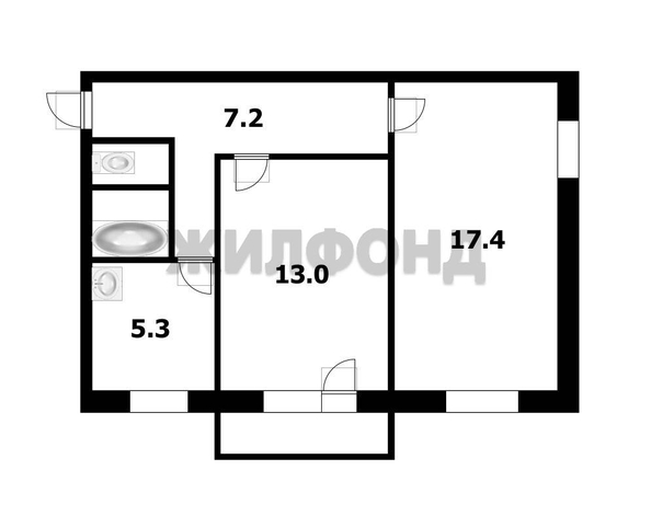 
  Продается 2-комн. квартира, 47.1 м², Школьная ул, д. 7
. Фото 12.