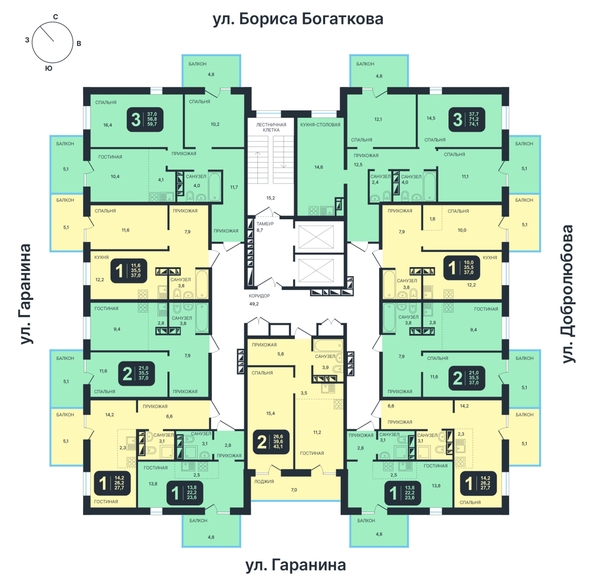 
  Продается 3-комн. квартира, 74.1 м², ЖК Никольский парк, дом 4
. Фото 1.