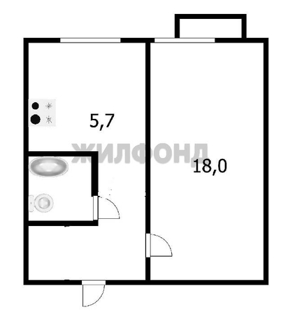 
  Продается 1-комн. квартира, 29.8 м², Жуковского ул, д. 117/1
. Фото 5.