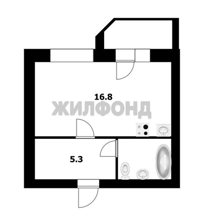 
  Продается студия, 25.3 м², Рассветная ул, д. 8
. Фото 13.