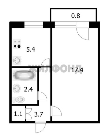 
  Продается 1-комн. квартира, 30 м², Рогачева ул, д. 16
. Фото 6.