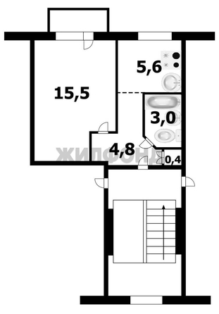 
  Продается 1-комн. квартира, 29.3 м², Чемская ул, д. 10
. Фото 14.