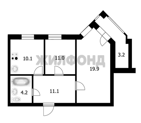
  Продается 2-комн. квартира, 56.3 м², Грибоедова ул, д. 32/3
. Фото 15.