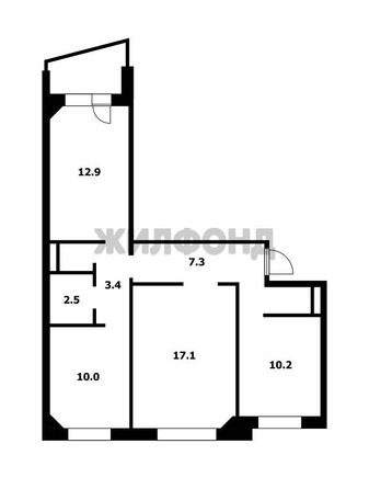 
  Продается 3-комн. квартира, 66.1 м², Печатников ул, д. 2
. Фото 9.