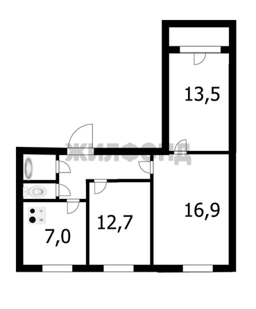
  Продается 3-комн. квартира 61.6 м². Фото 1.
