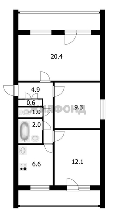 
  Продается 3-комн. квартира, 56.9 м², Есенина ул, д. 16
. Фото 1.