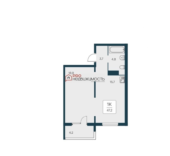 
  Продается студия, 47.2 м², ЖК Квартал на Игарской, дом 1
. Фото 2.