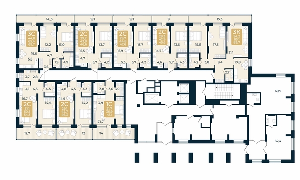 
  Продается 3-комн. квартира, 69.7 м², ЖК Первый на Есенина, дом 3
. Фото 1.