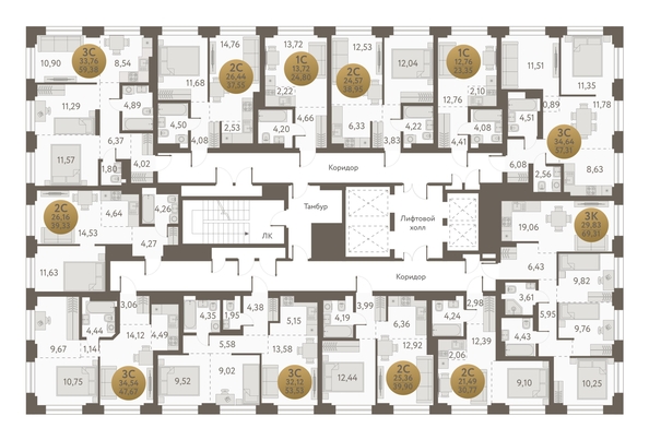 
  Продается 3-комн. квартира 69.31 м², в ЖК Урбан Пикс. Фото 1.
