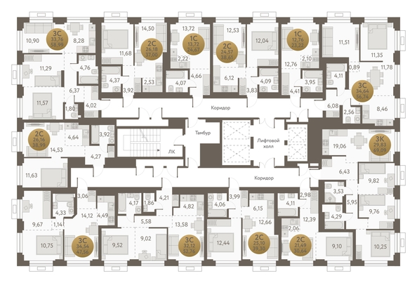 
  Продается 2-комн. квартира 38.61 м², в ЖК Урбан Пикс. Фото 1.