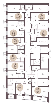 
  Продается студия, 23.7 м², ЖК Зеленый город, дом 1
. Фото 1.