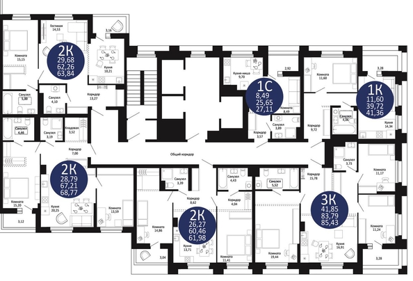 
  Продается 2-комн. квартира, 68.77 м², ЖК Первый на Рябиновой
. Фото 1.
