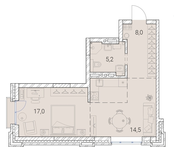 
  Продается 1-комн. квартира, 49.2 м², ЖК Тайм Сквер
. Фото 19.