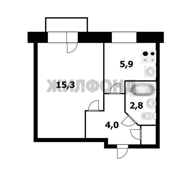 
  Продается 1-комн. квартира, 28.4 м², Микрорайон тер, д. 18
. Фото 2.