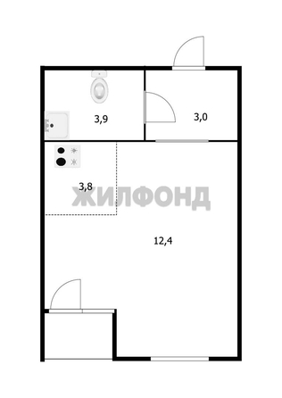 
  Продается студия, 23 м², Декабристов ул, д. 41
. Фото 25.