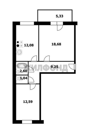 
  Продается 2-комн. квартира, 56.6 м², Второй круг мкр, д. 204/2
. Фото 18.