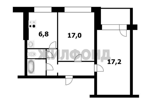 
  Продается 2-комн. квартира, 46.5 м², Гурьевская ул, д. 42
. Фото 28.